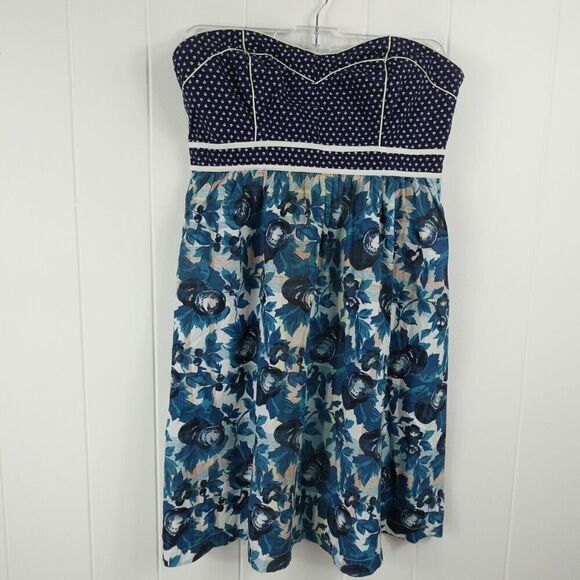 Urban Outfitters Kimchi Blue Strapless Floral Dress Size 6 - Picture 1 of 10